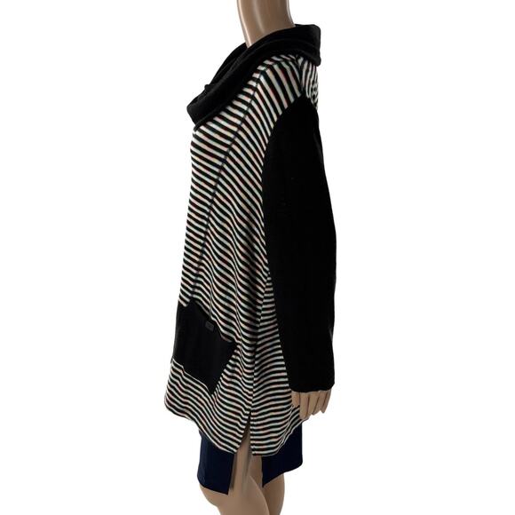 Ali Miles Rainbow Striped Cowl Neck Tunic Sweater - Picture 5 of 10